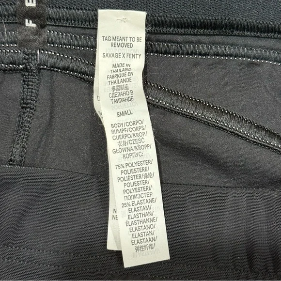 Savage X Fenty Leggings S Black Pink Contrast Stitch High Waist Athleisure Yoga - Picture 11 of 11